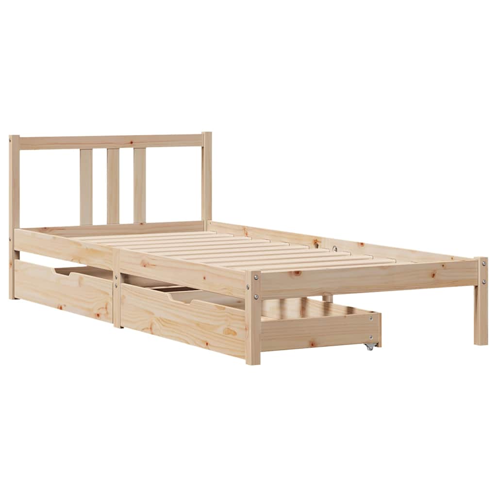 tömör fenyőfa ágy matrac nélkül 75 x 190 cm