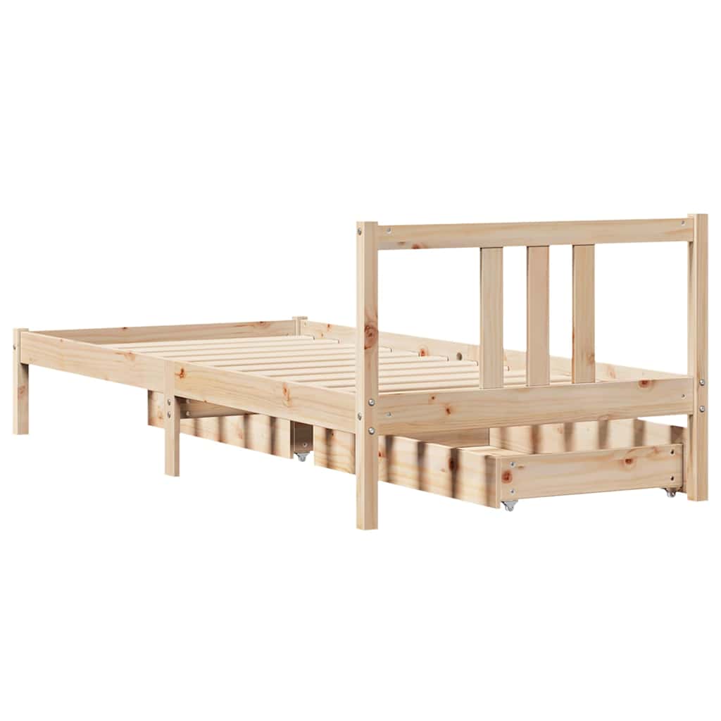 tömör fenyőfa ágy matrac nélkül 75 x 190 cm