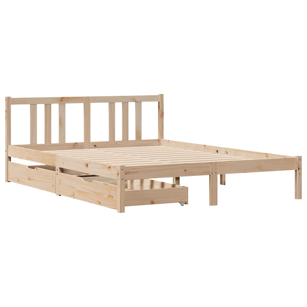 tömör fenyőfa ágy matrac nélkül 135 x 190 cm