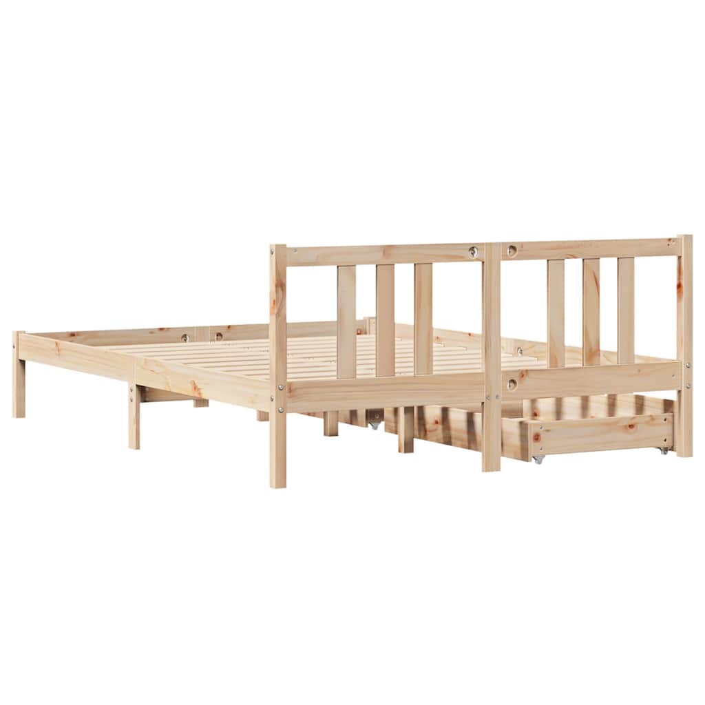 tömör fenyőfa ágy matrac nélkül 135 x 190 cm