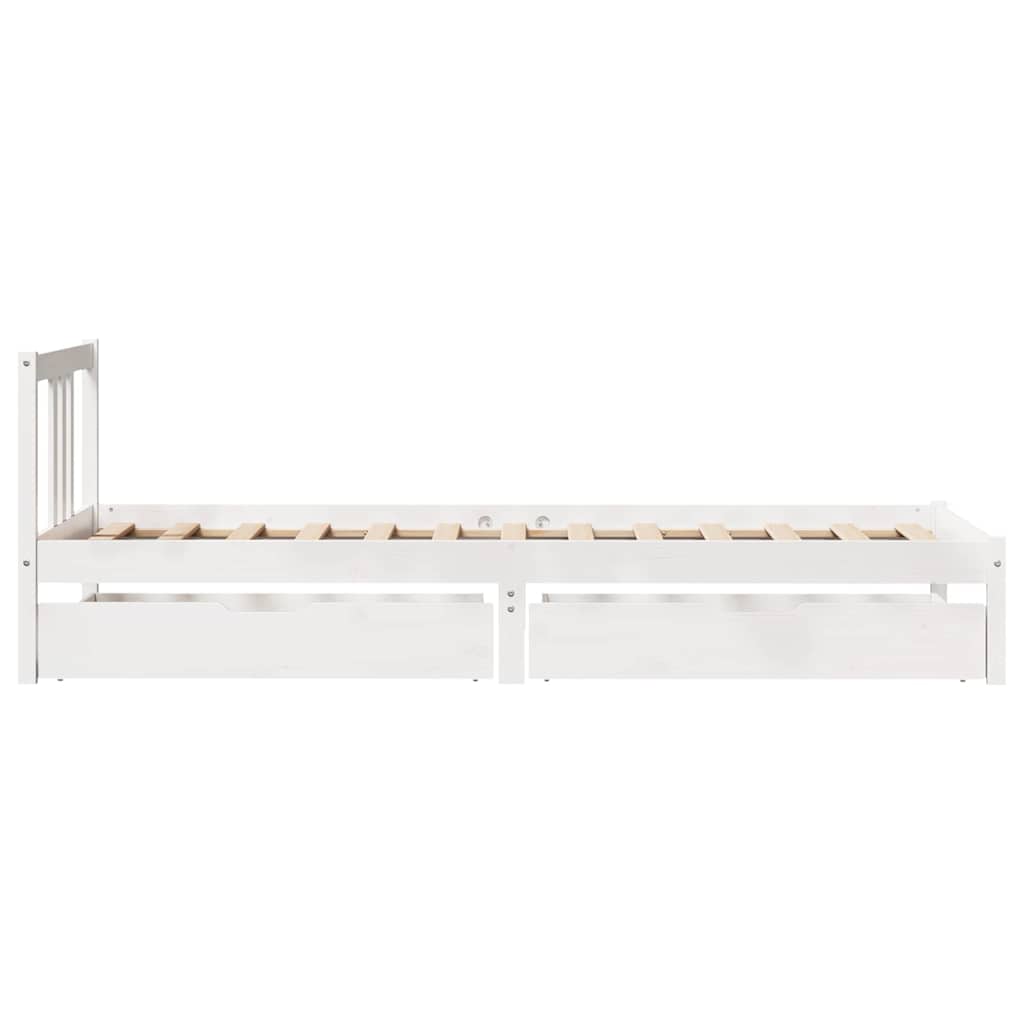 fehér tömör fenyőfa ágy matrac nélkül 90 x 200 cm
