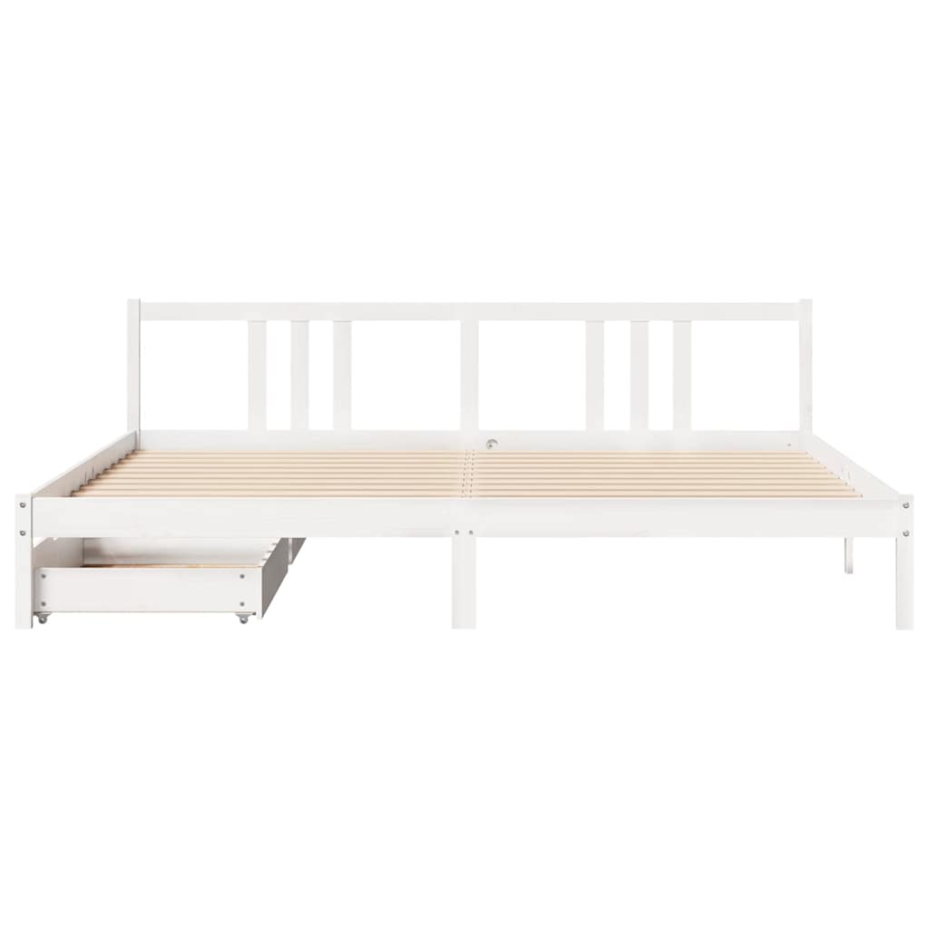 fehér tömör fenyőfa ágy matrac nélkül 200 x 200 cm