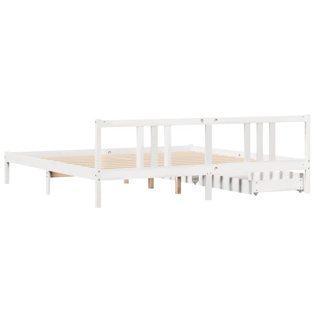fehér tömör fenyőfa ágy matrac nélkül 200 x 200 cm