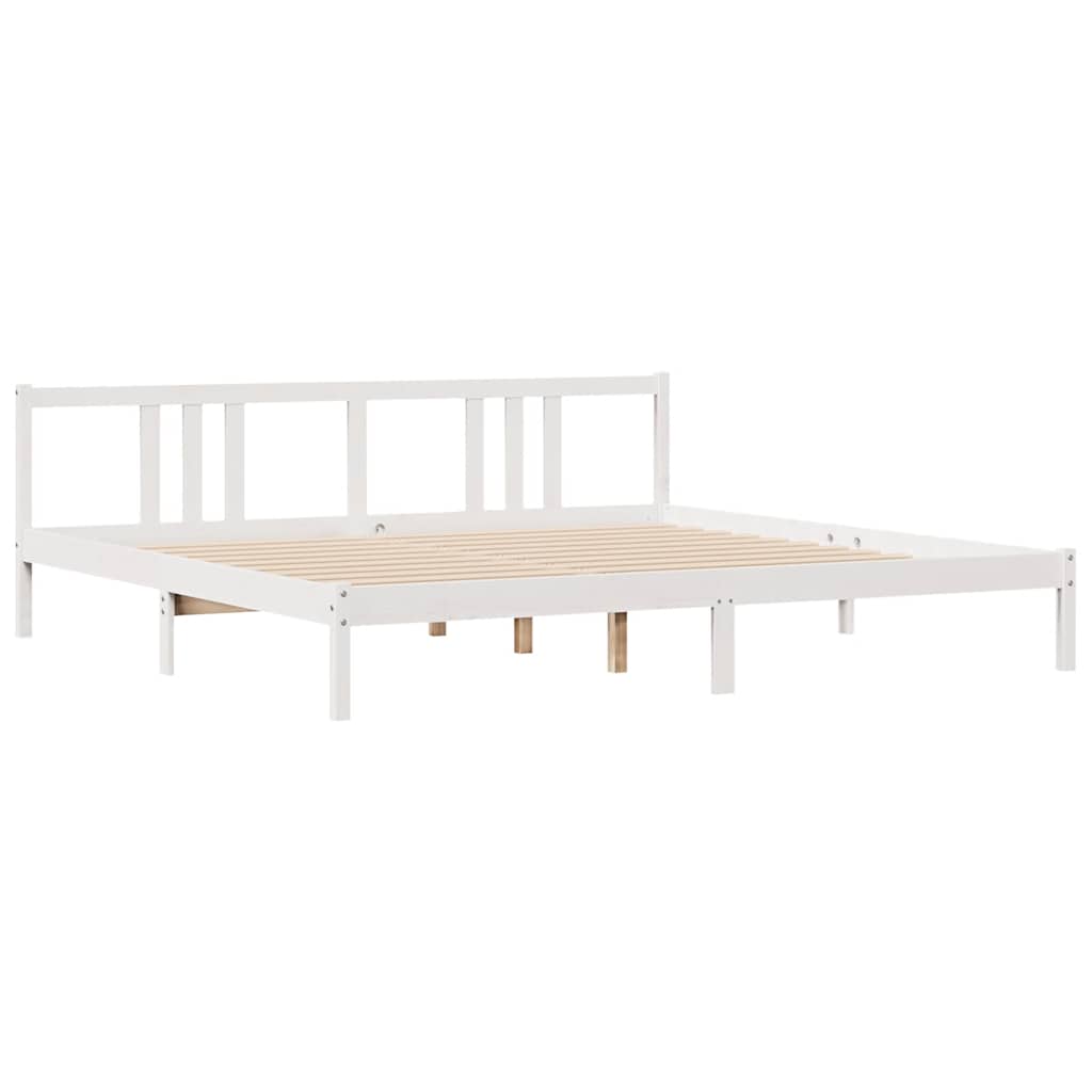 fehér tömör fenyőfa ágy matrac nélkül 200 x 200 cm