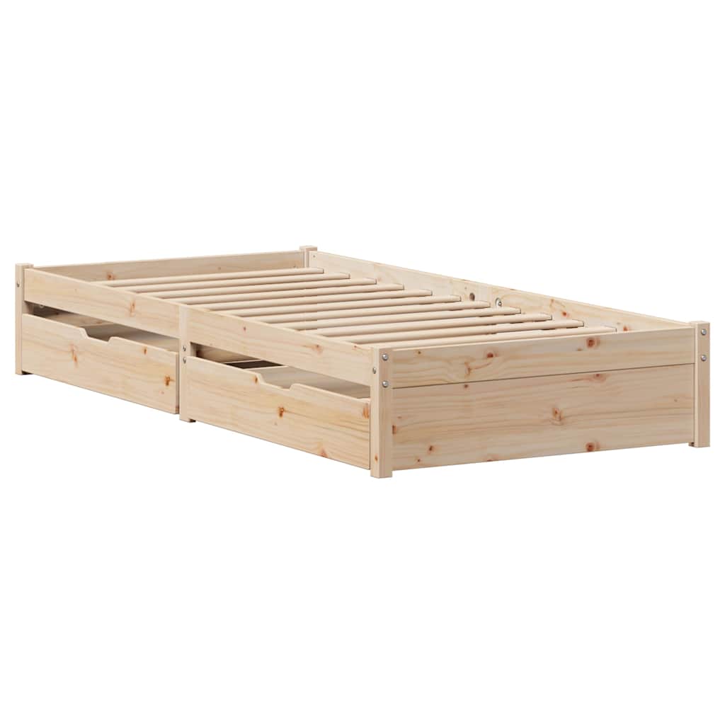 tömör fenyőfa ágy matrac nélkül 75 x 190 cm