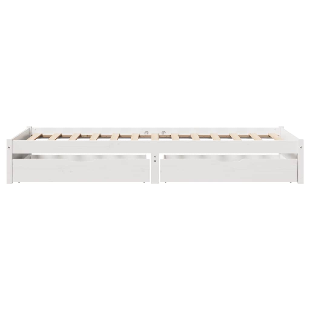 fehér tömör fenyőfa ágy matrac nélkül 75 x 190 cm