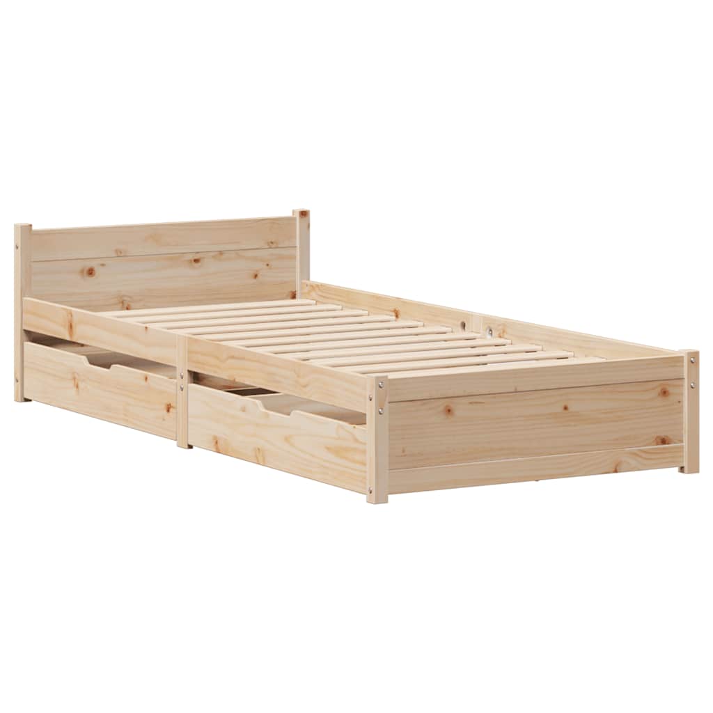 tömör fenyőfa ágy matrac nélkül 75 x 190 cm