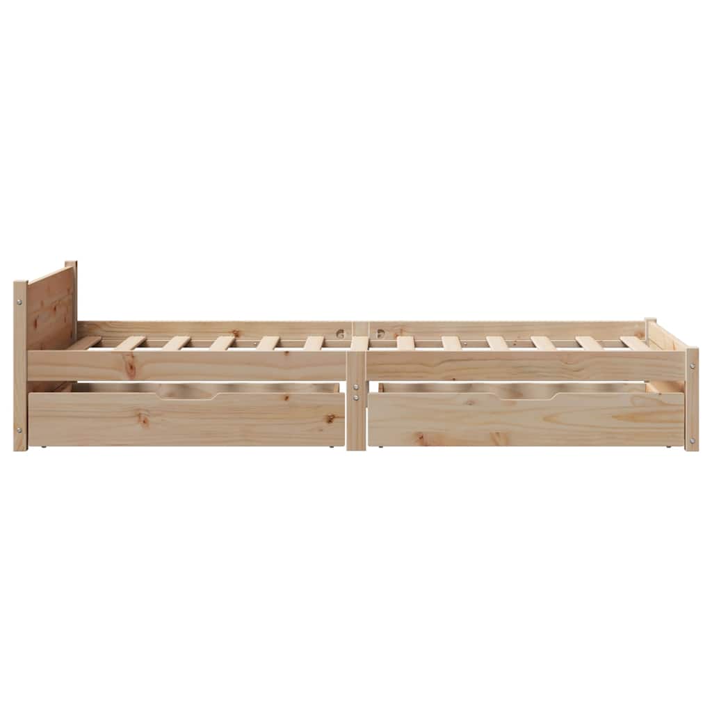 tömör fenyőfa ágy matrac nélkül 75 x 190 cm