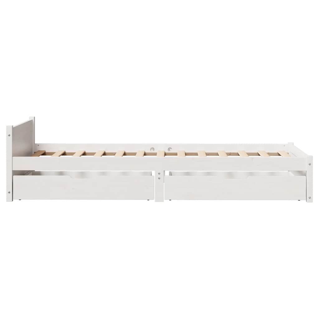 fehér tömör fenyőfa ágykeret matrac nélkül 90 x 190 cm