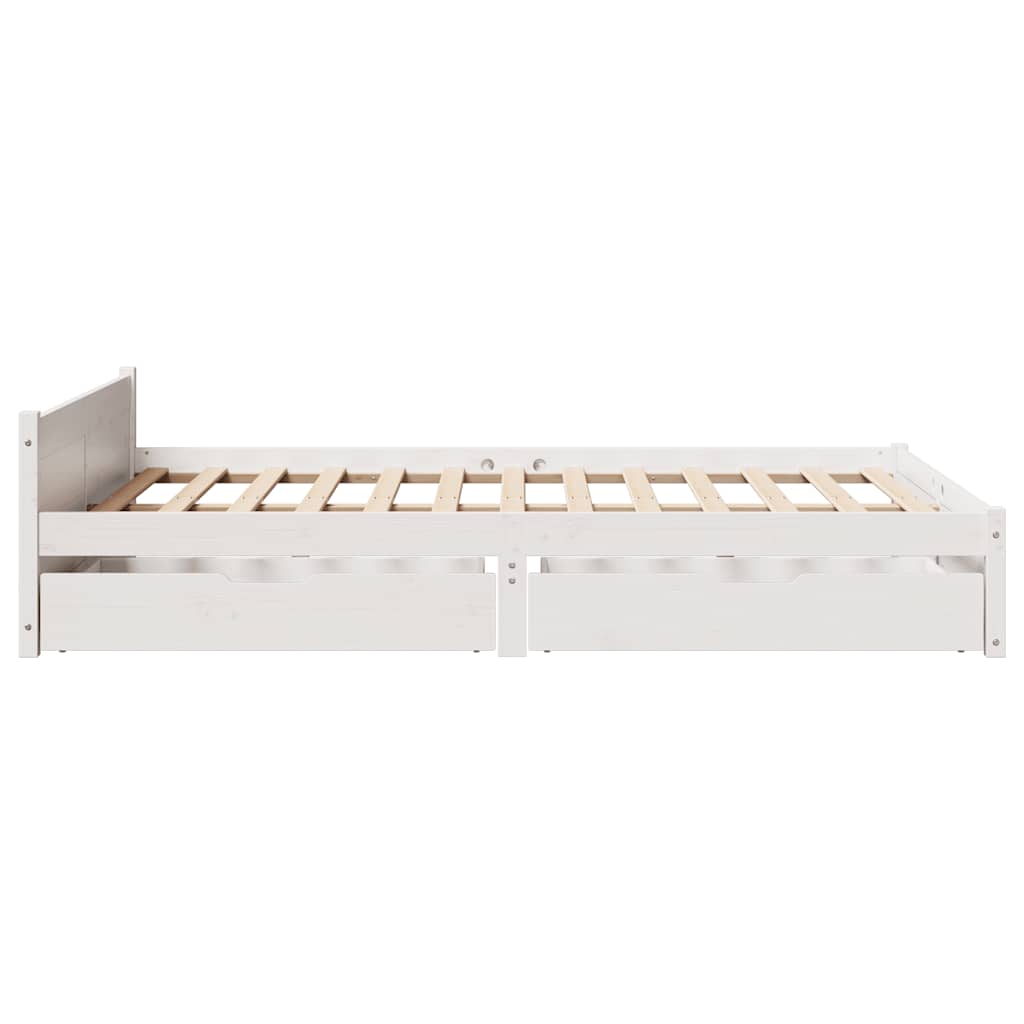 fehér tömör fenyőfa ágy matrac nélkül 120 x 200 cm