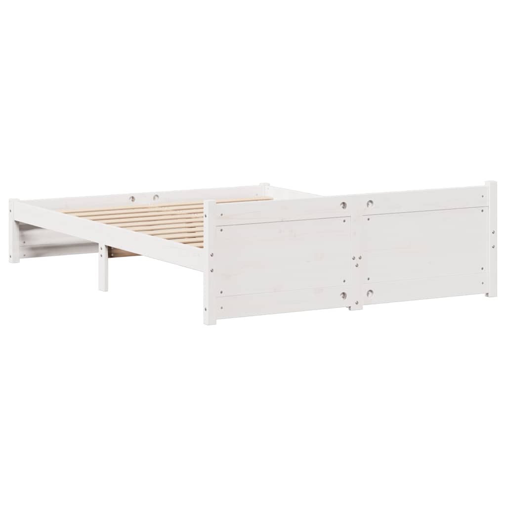 fehér tömör fenyőfa ágy matrac nélkül 120 x 200 cm