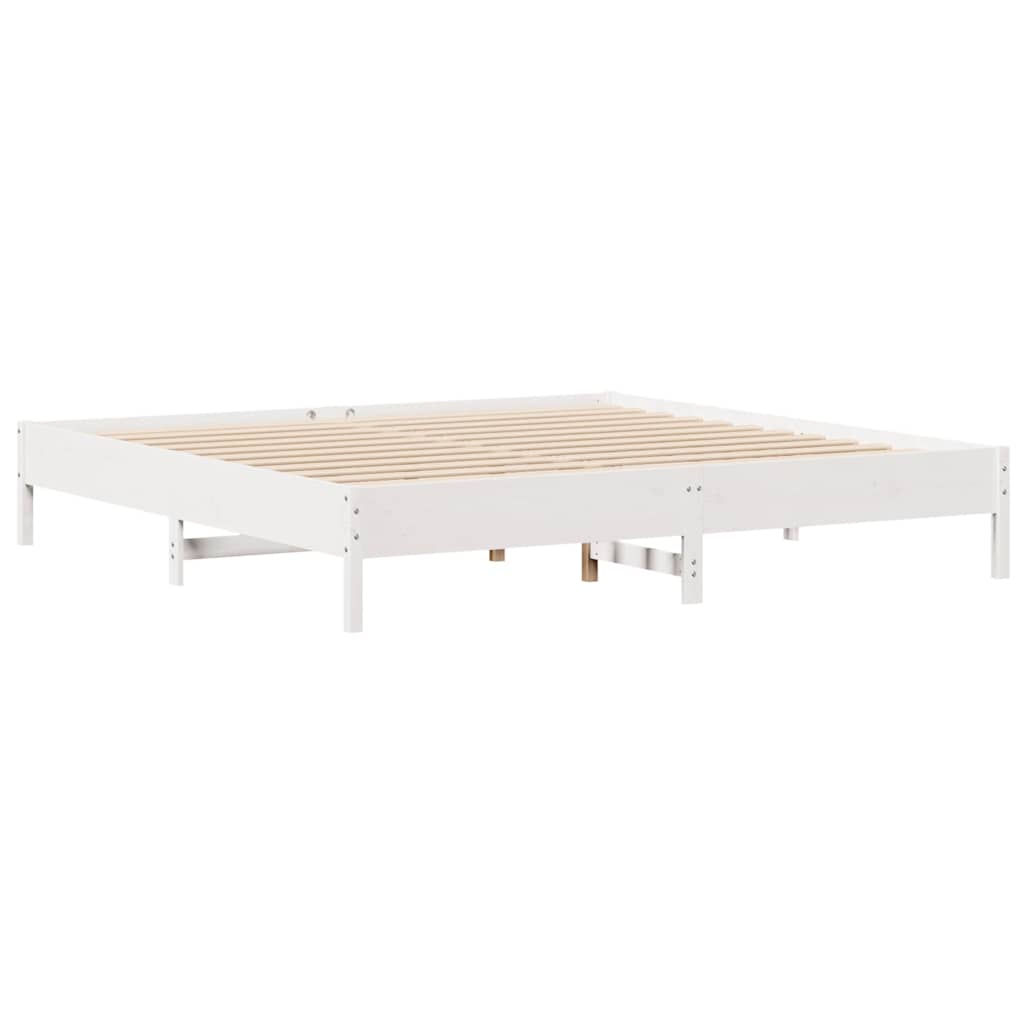 fehér tömör fenyőfa ágy matrac nélkül 200 x 200 cm