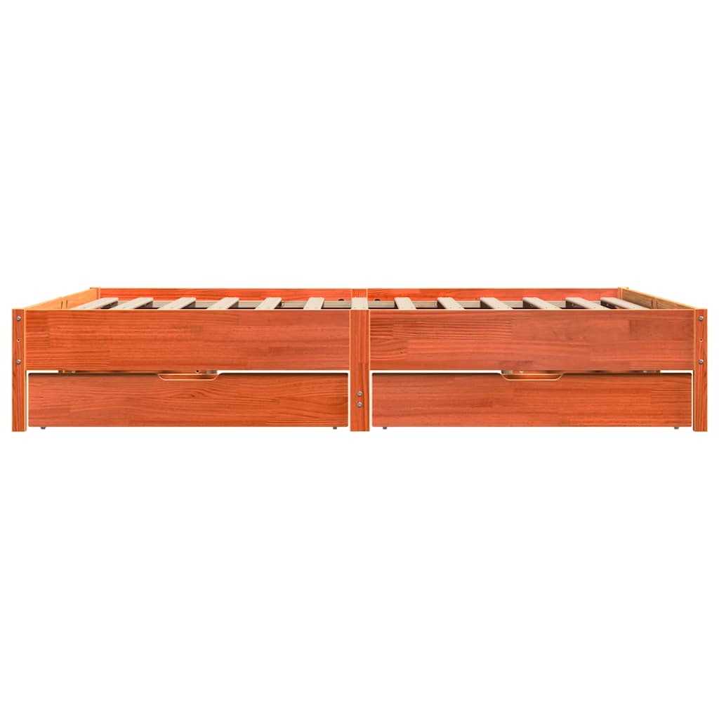 viaszbarna tömör fenyőfa ágy matrac nélkül 200 x 200 cm
