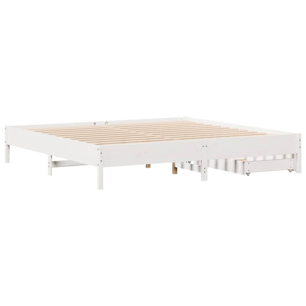 fehér tömör fenyőfa ágy matrac nélkül 180 x 200 cm