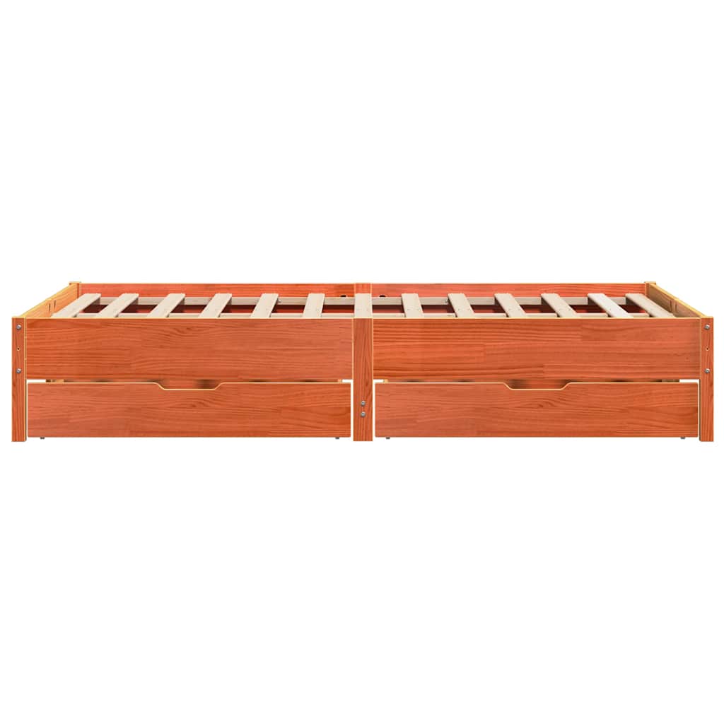 viaszbarna tömör fenyőfa ágy matrac nélkül 160 x 200 cm