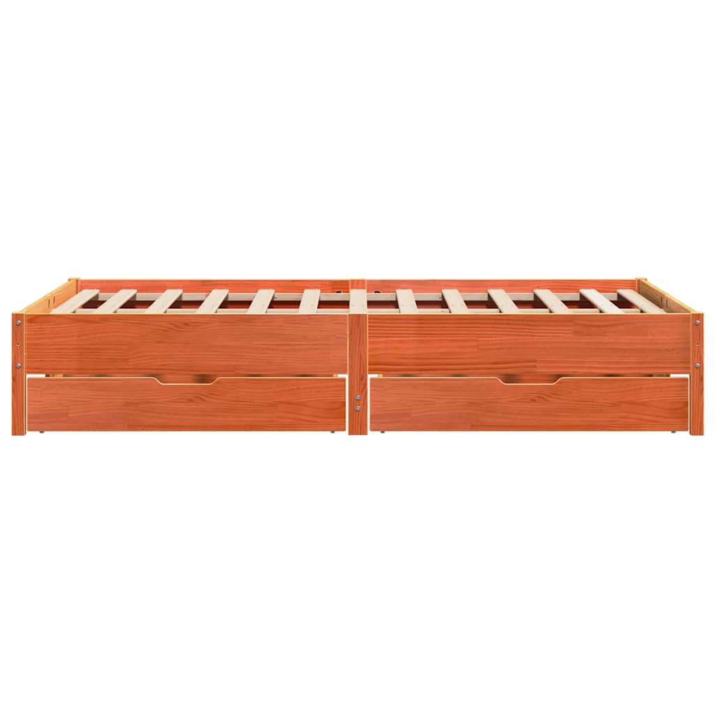 viaszbarna tömör fenyőfa ágy matrac nélkül 120 x 200 cm