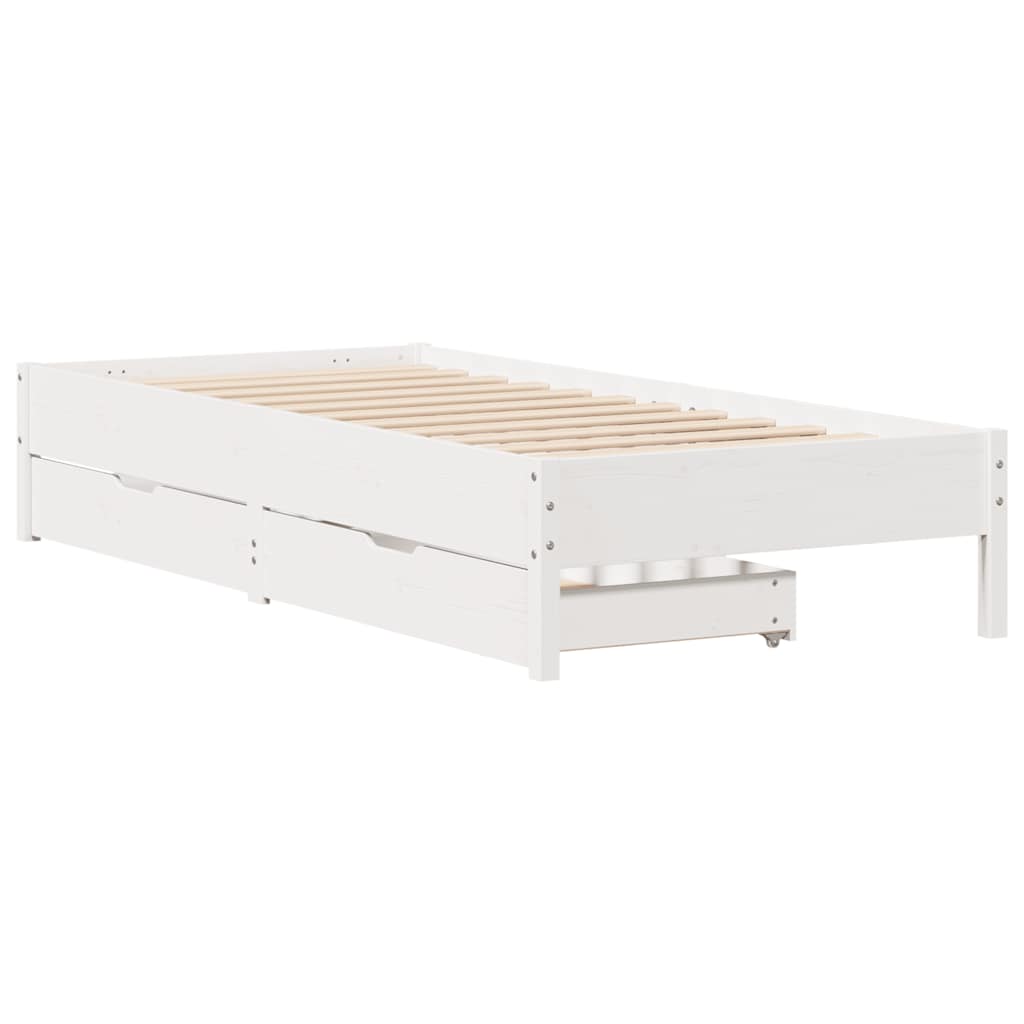 fehér tömör fenyőfa ágy matrac nélkül 100 x 200 cm