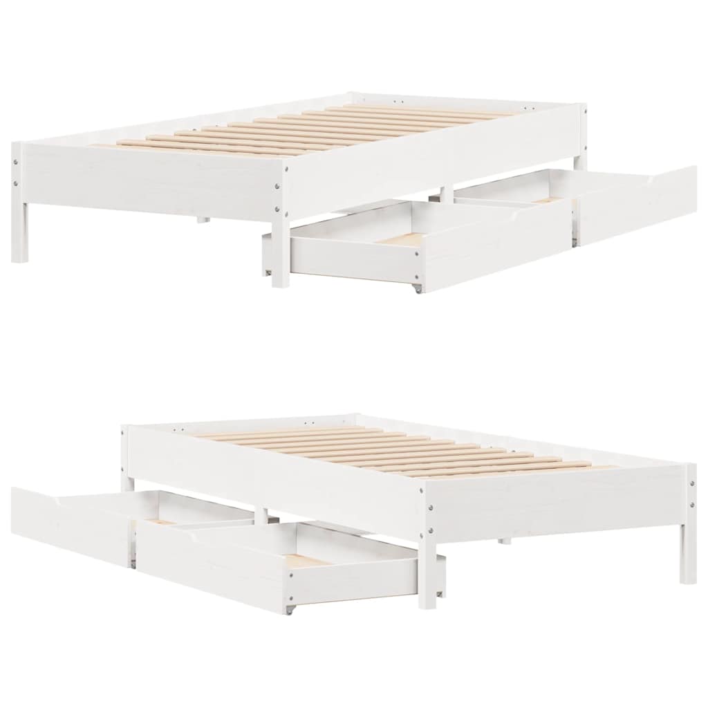 fehér tömör fenyőfa ágy matrac nélkül 100 x 200 cm