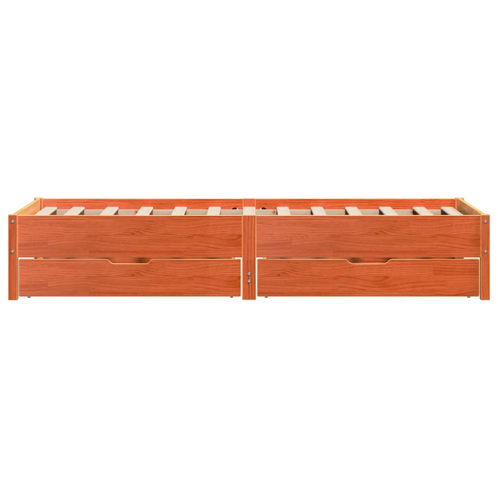 viaszbarna tömör fenyőfa ágy matrac nélkül 90 x 200 cm