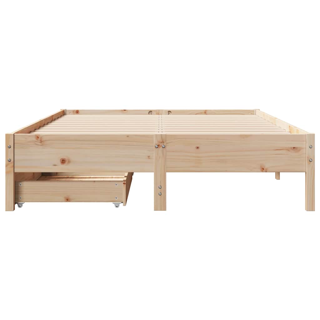 tömör fenyőfa ágy matrac nélkül 140 x 190 cm