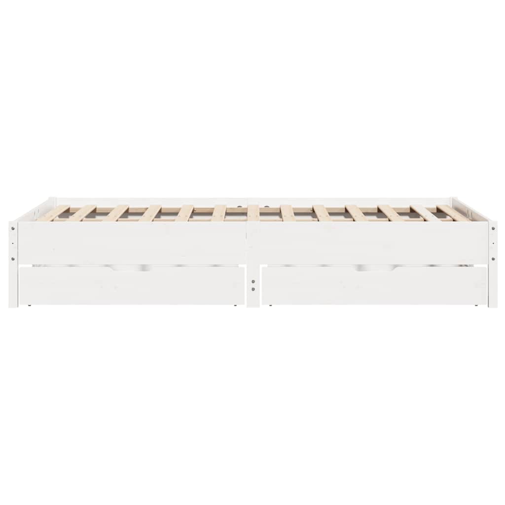 fehér tömör fenyőfa ágy matrac nélkül 140x190 cm