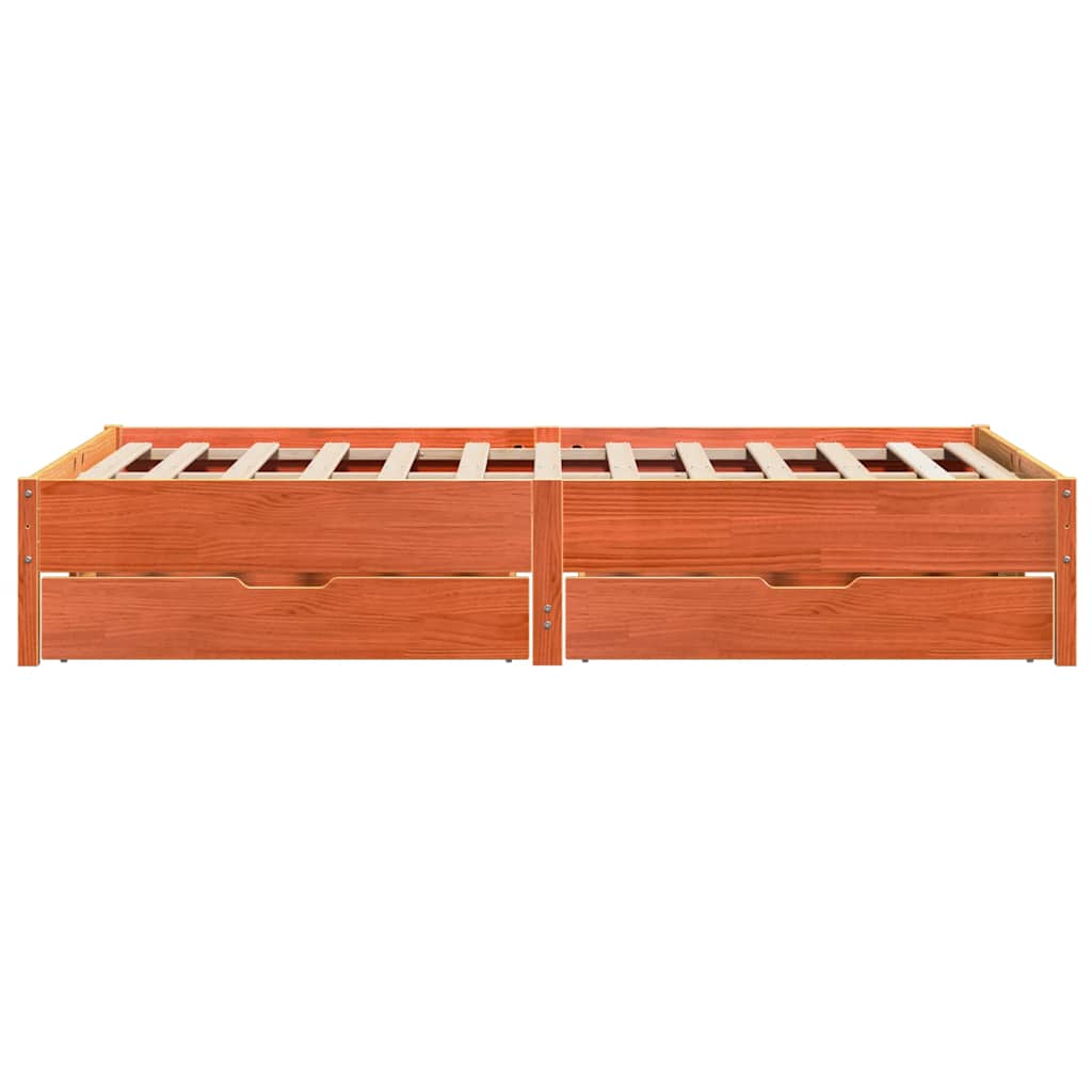 viaszbarna tömör fenyőfa ágy matrac nélkül 120 x 190 cm
