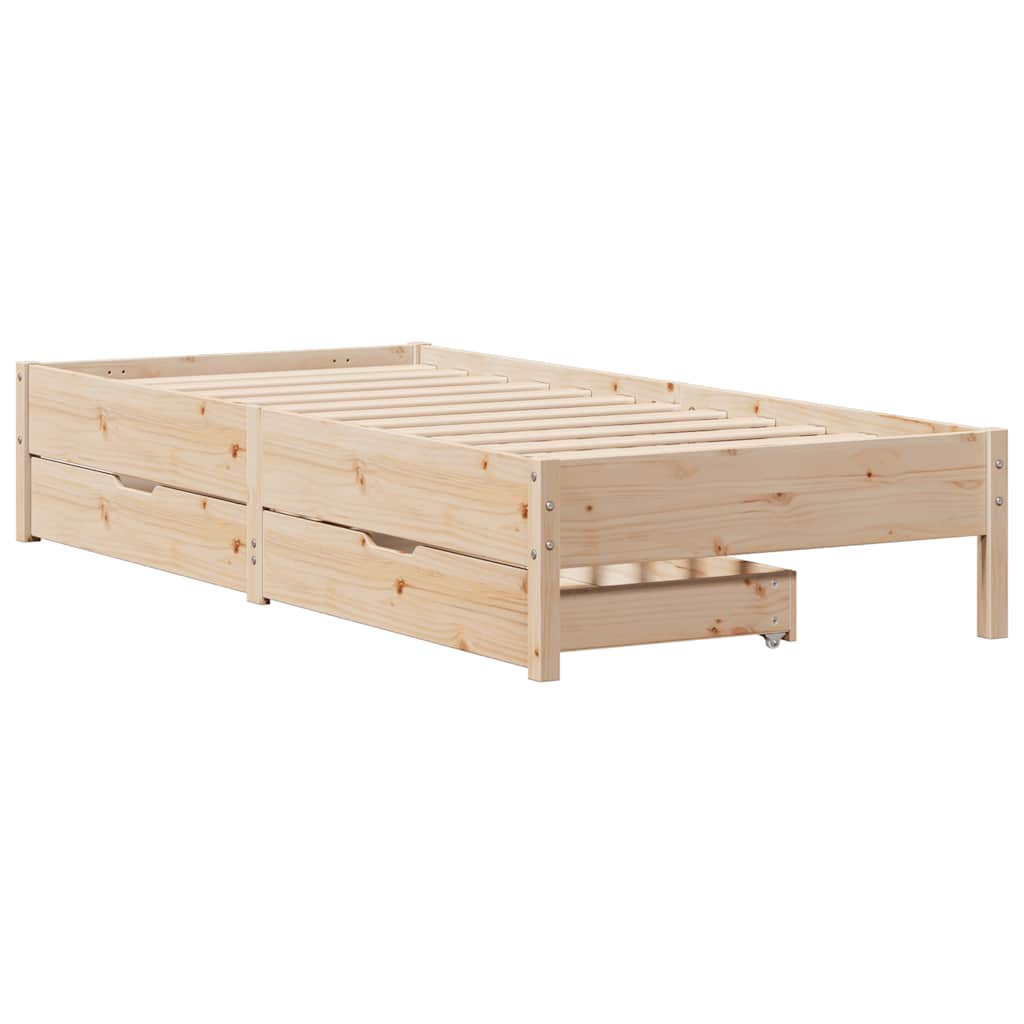 tömör fenyőfa ágy matrac nélkül 75 x 190 cm