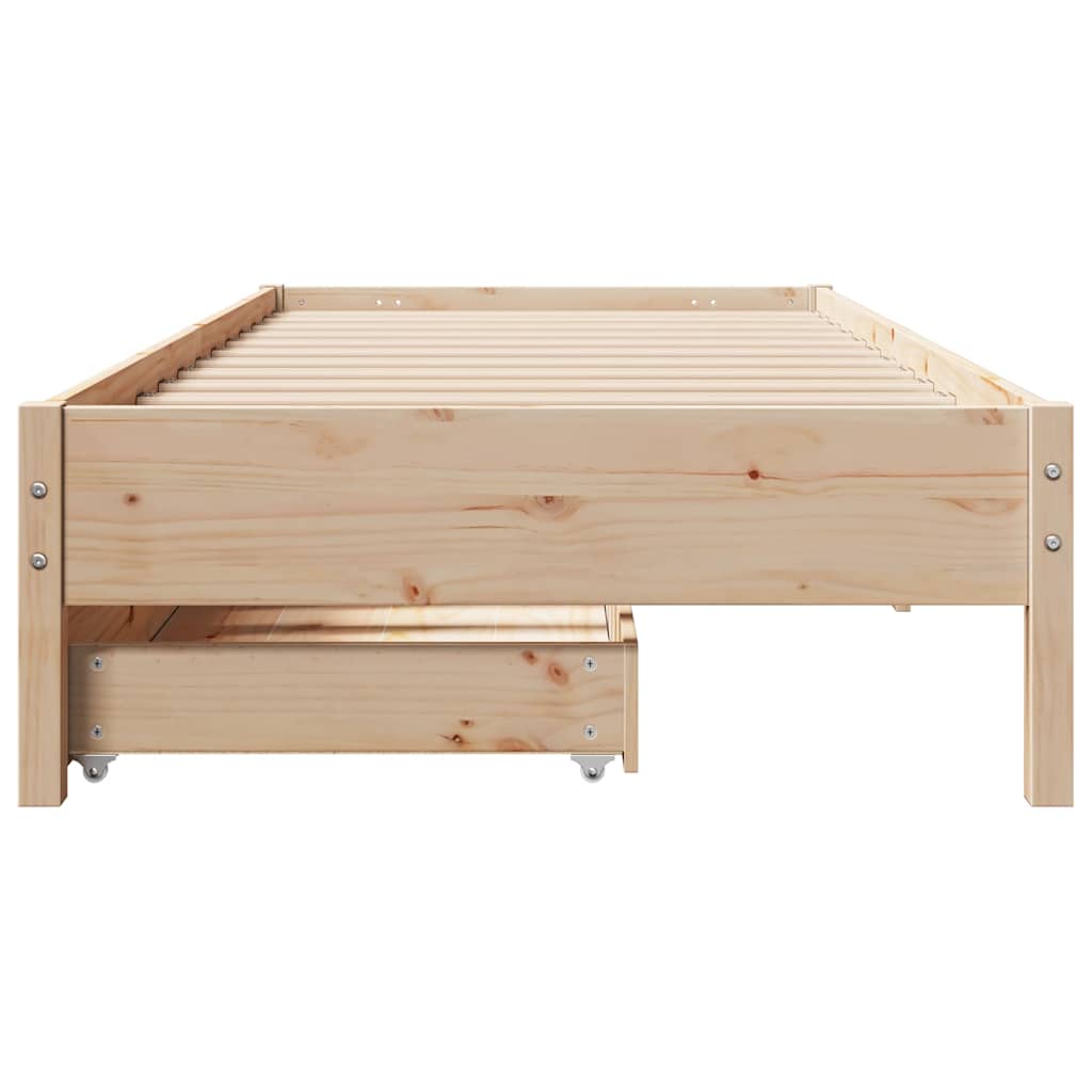 tömör fenyőfa ágy matrac nélkül 75 x 190 cm