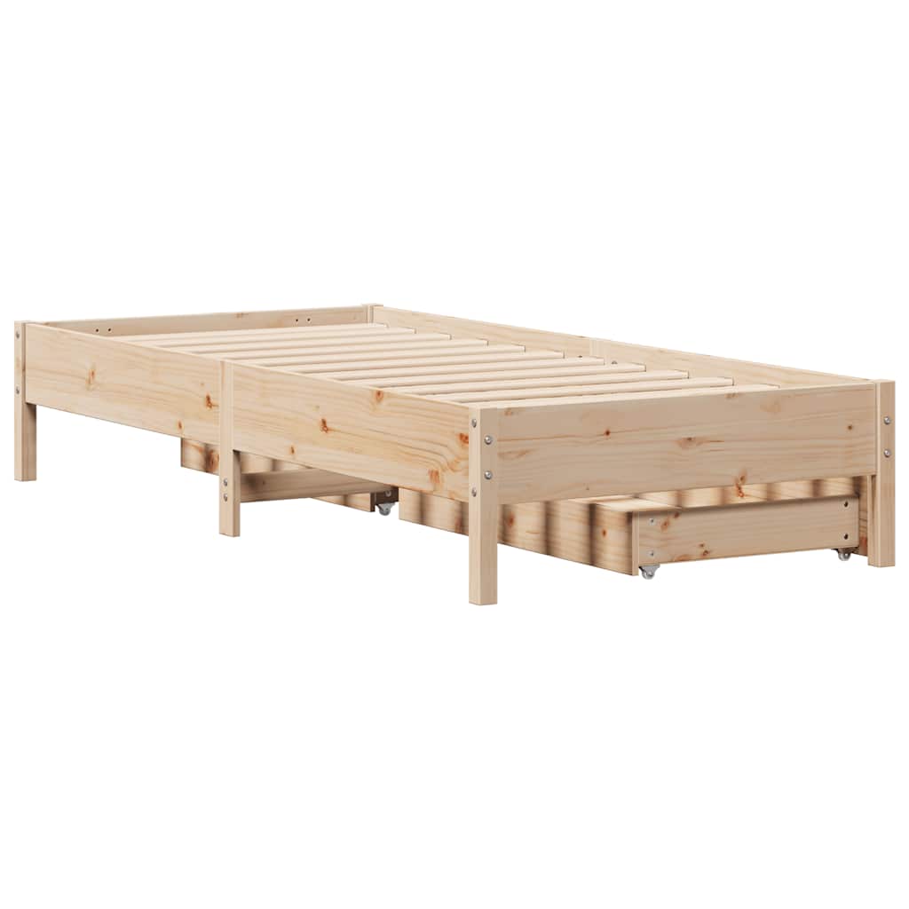 tömör fenyőfa ágy matrac nélkül 75 x 190 cm
