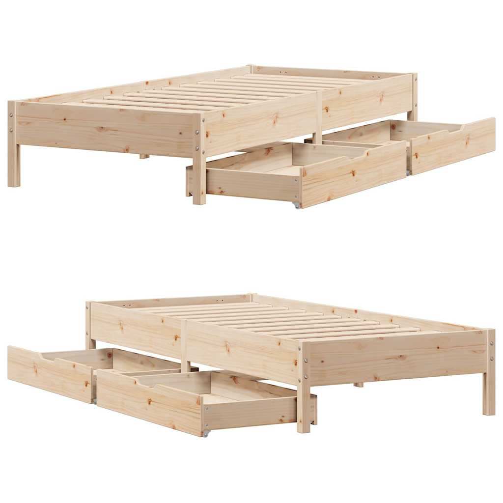 tömör fenyőfa ágy matrac nélkül 75 x 190 cm