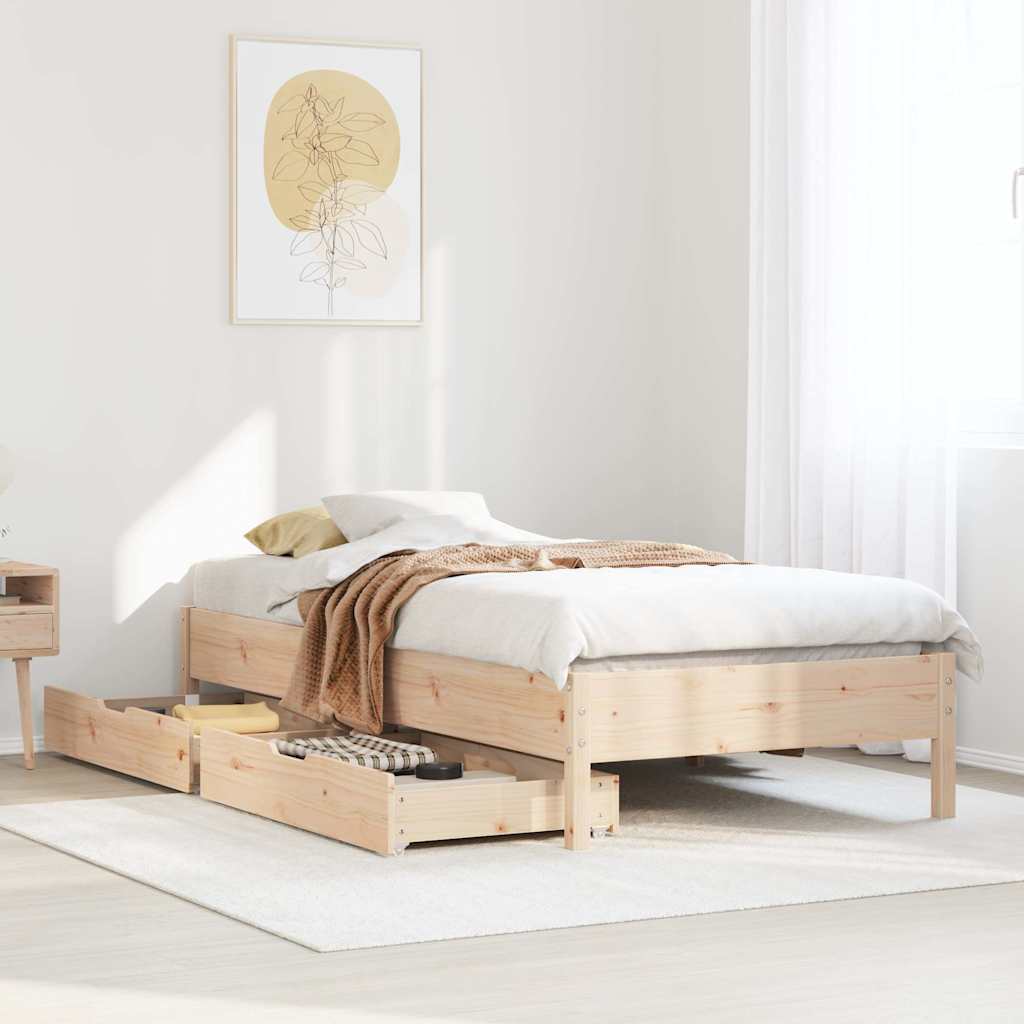 tömör fenyőfa ágy matrac nélkül 75 x 190 cm