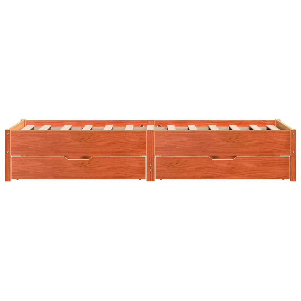 viaszbarna tömör fenyőfa ágy matrac nélkül 75 x 190 cm