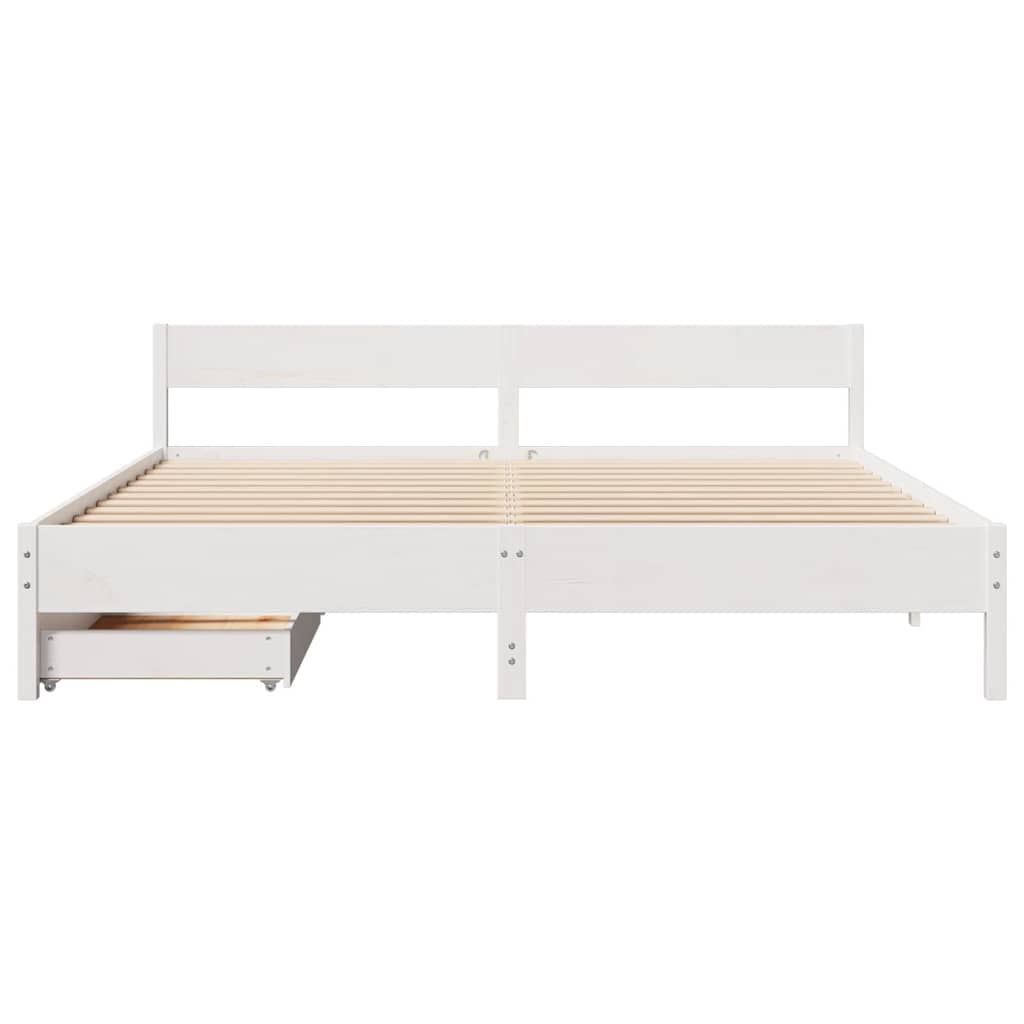 fehér tömör fenyőfa ágy matrac nélkül 200 x 200 cm