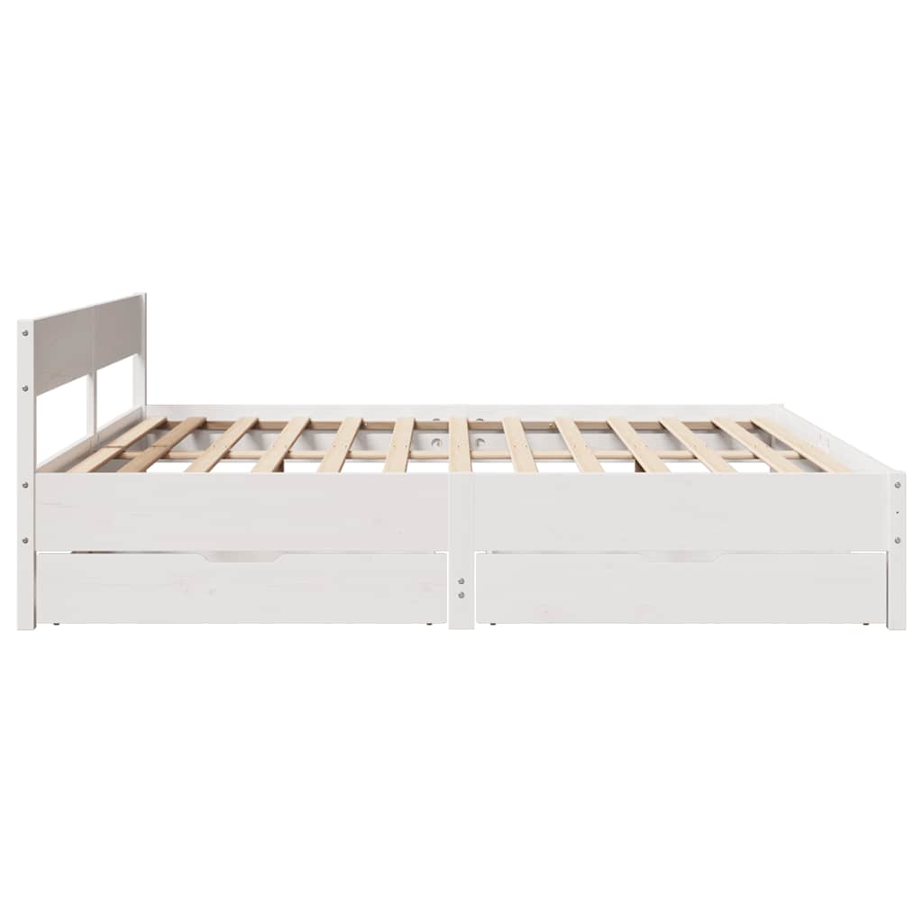 fehér tömör fenyőfa ágy matrac nélkül 200 x 200 cm