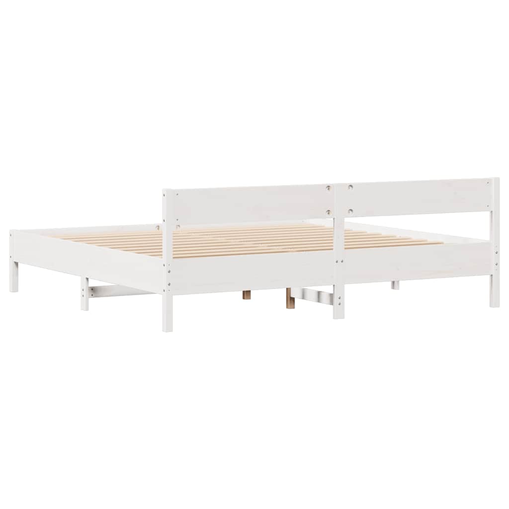 fehér tömör fenyőfa ágy matrac nélkül 200 x 200 cm