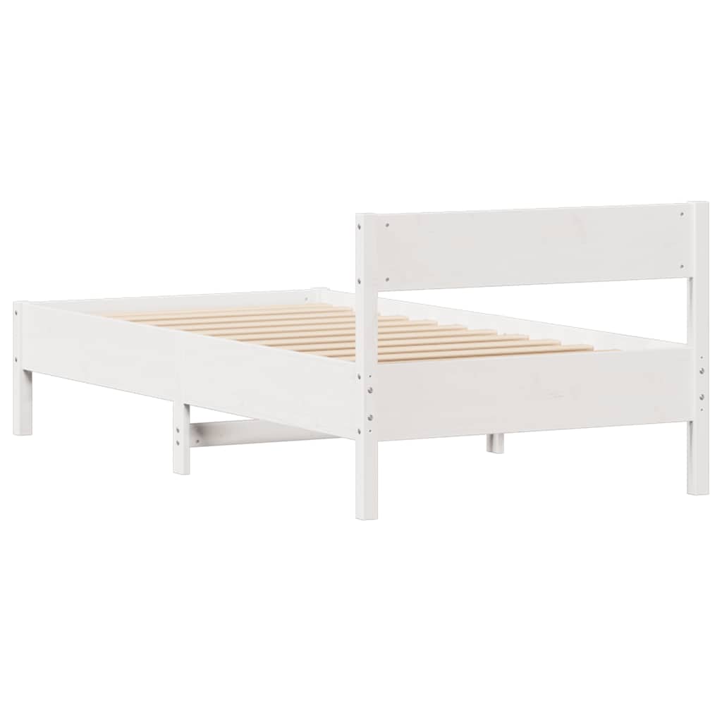 fehér tömör fenyőfa ágy matrac nélkül 100 x 200 cm