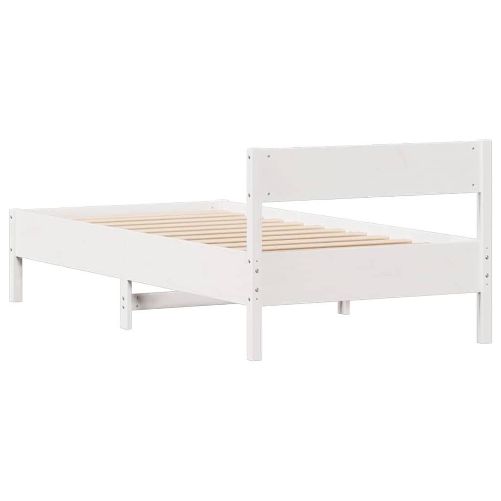 fehér tömör fenyőfa ágy matrac nélkül 90 x 200 cm