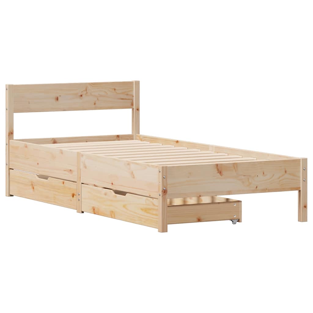 tömör fenyőfa ágy matrac nélkül 75 x 190 cm
