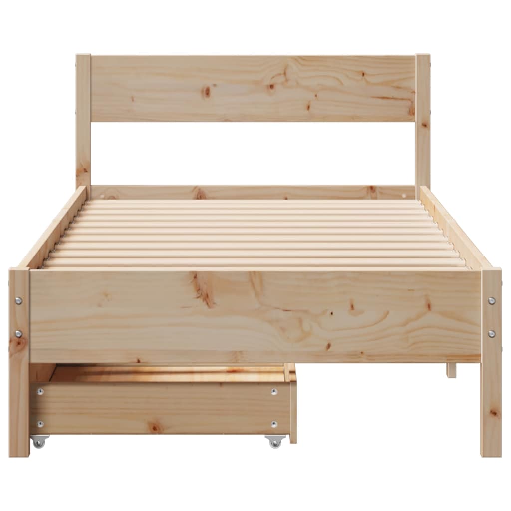 tömör fenyőfa ágy matrac nélkül 75 x 190 cm
