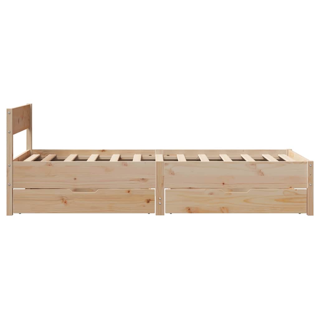 tömör fenyőfa ágy matrac nélkül 75 x 190 cm