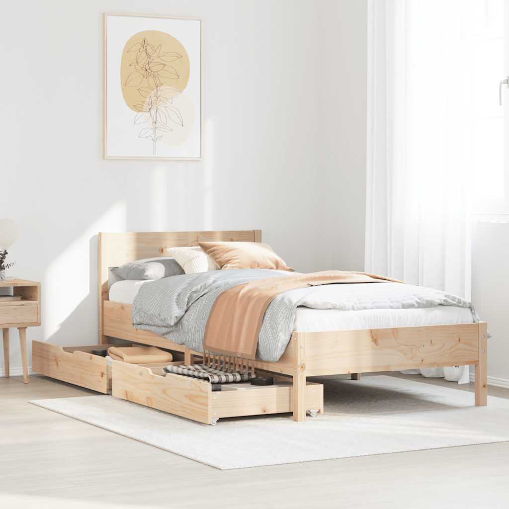 tömör fenyőfa ágy matrac nélkül 75 x 190 cm