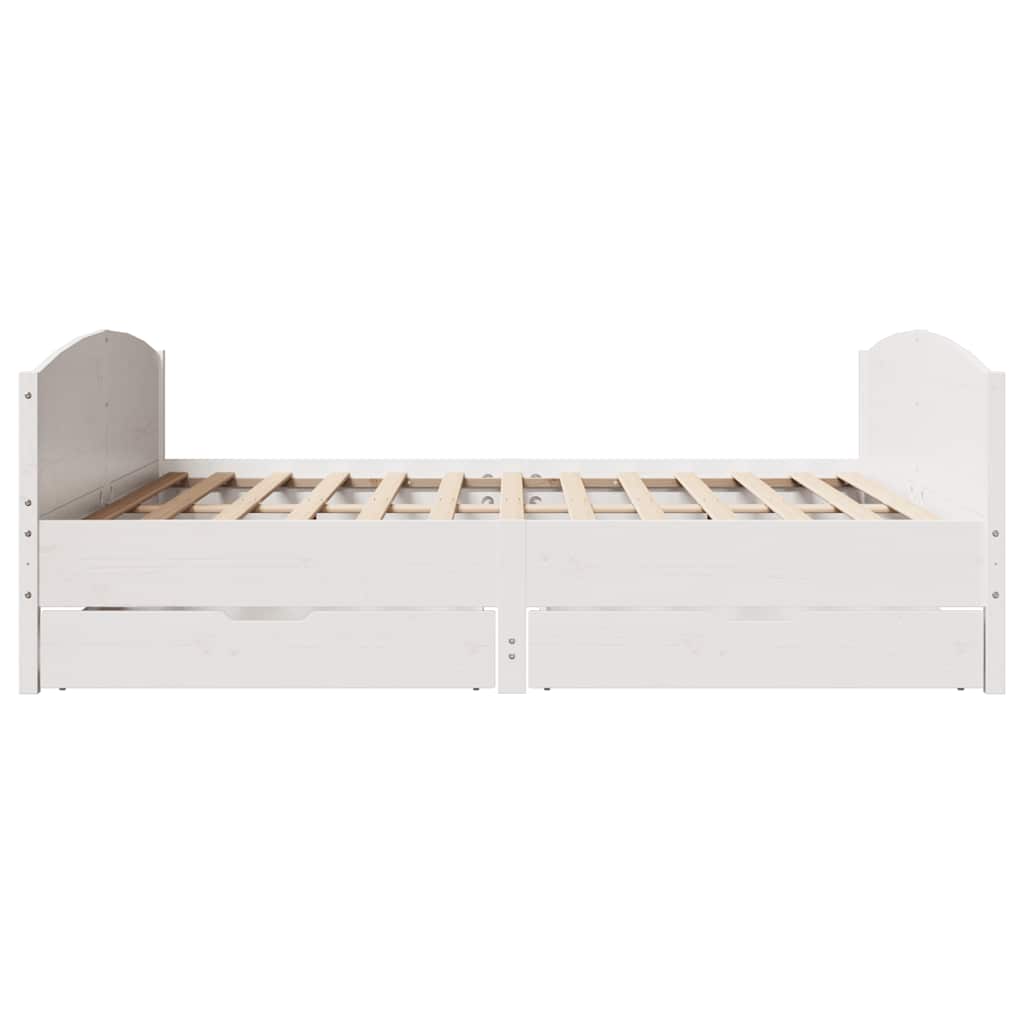 fehér tömör fenyőfa ágy matrac nélkül 200 x 200 cm