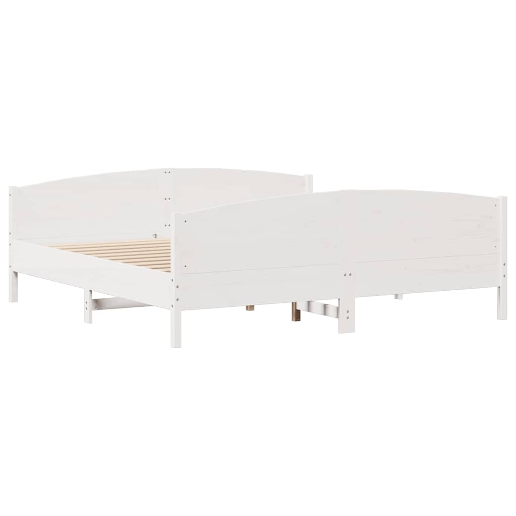 fehér tömör fenyőfa ágy matrac nélkül 200 x 200 cm