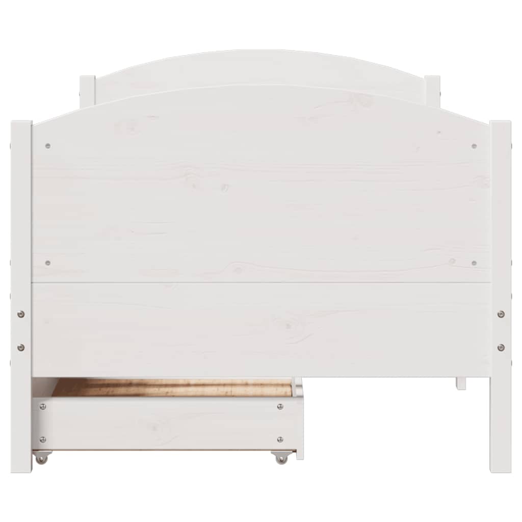 fehér tömör fenyőfa ágy matrac nélkül 100 x 200 cm