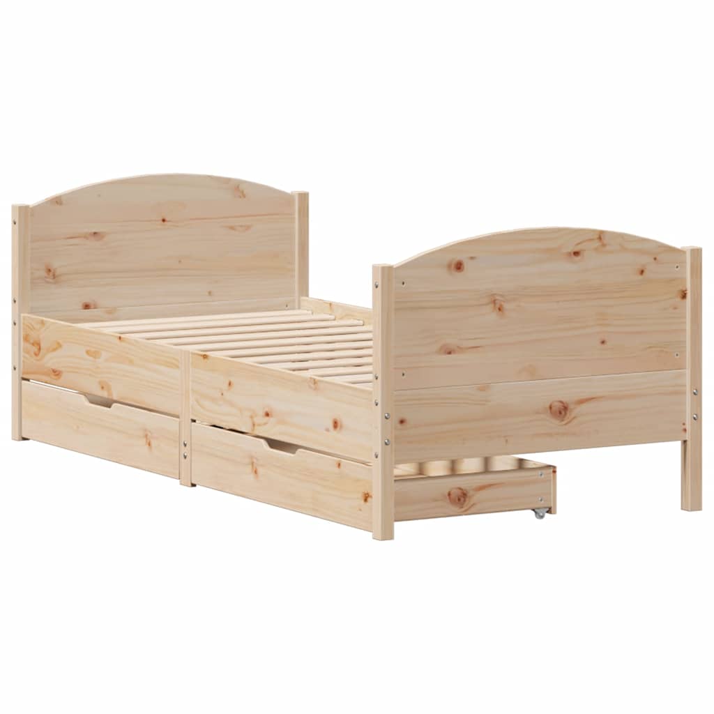 tömör fenyőfa ágy matrac nélkül 75 x 190 cm
