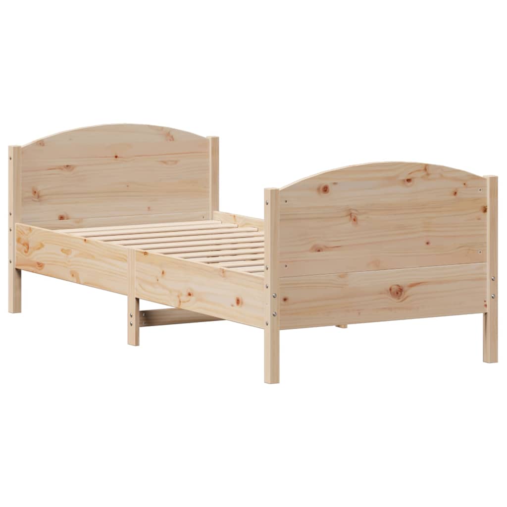 tömör fenyőfa ágy matrac nélkül 75 x 190 cm