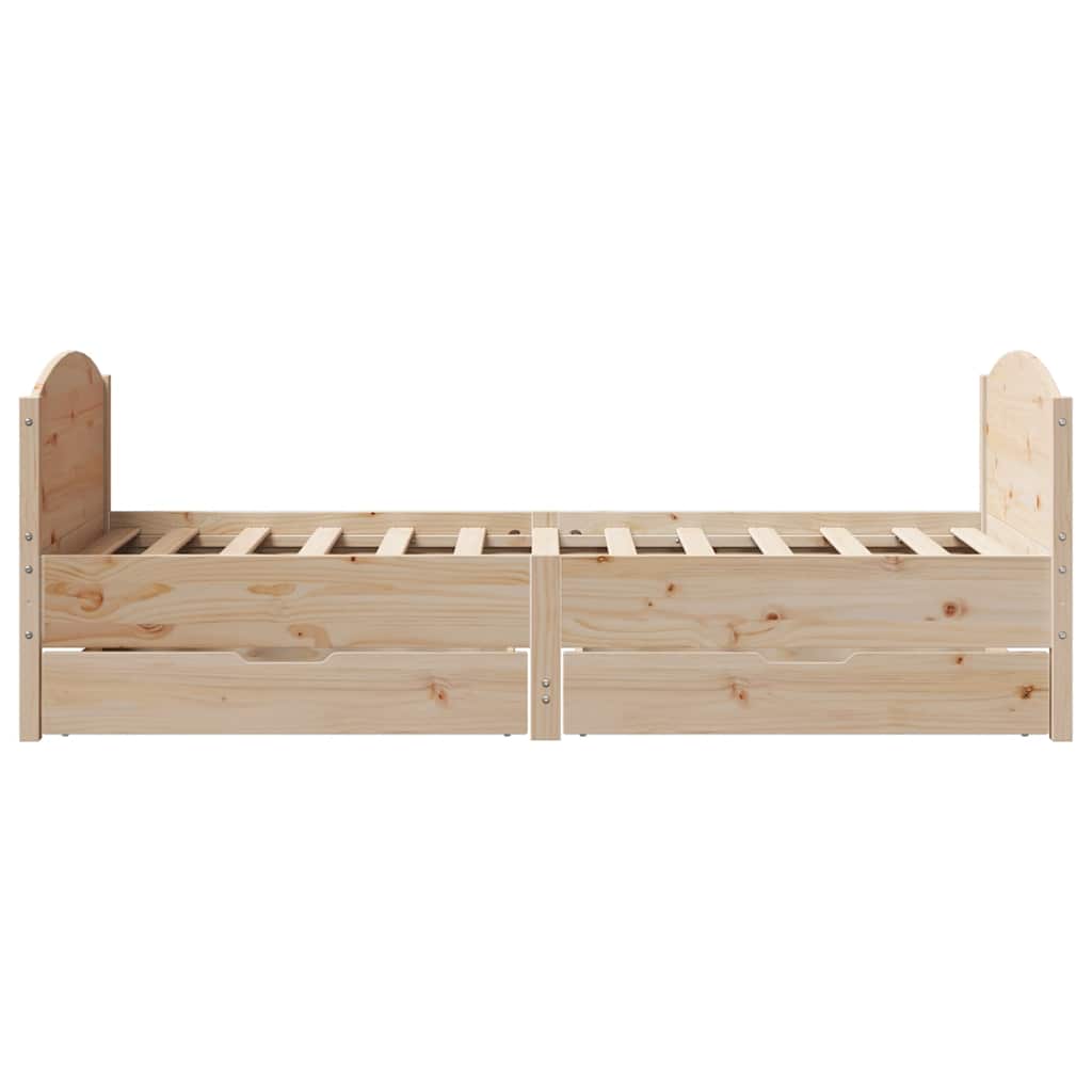 tömör fenyőfa ágy matrac nélkül 75 x 190 cm