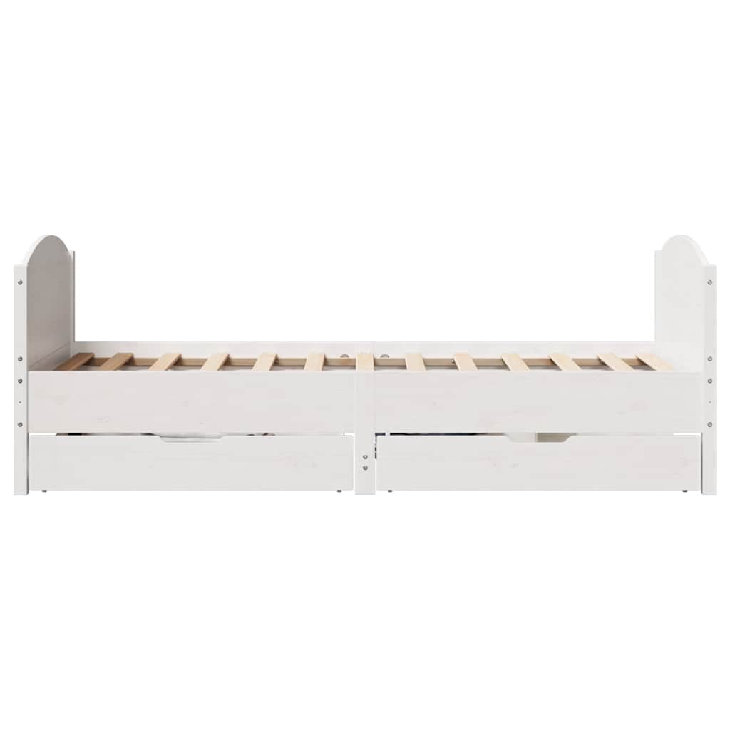 fehér tömör fenyőfa ágy matrac nélkül 75 x 190 cm