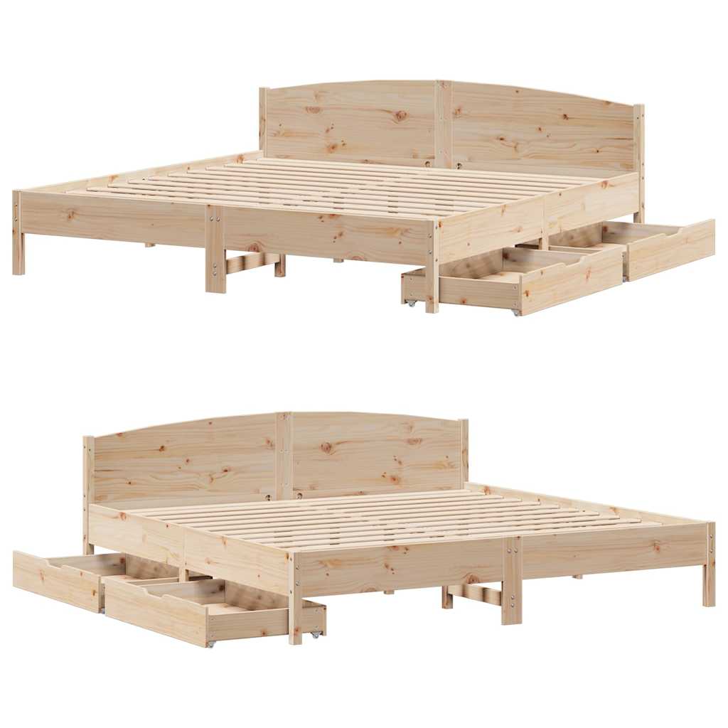 tömör fenyőfa ágy matrac nélkül 200 x 200 cm