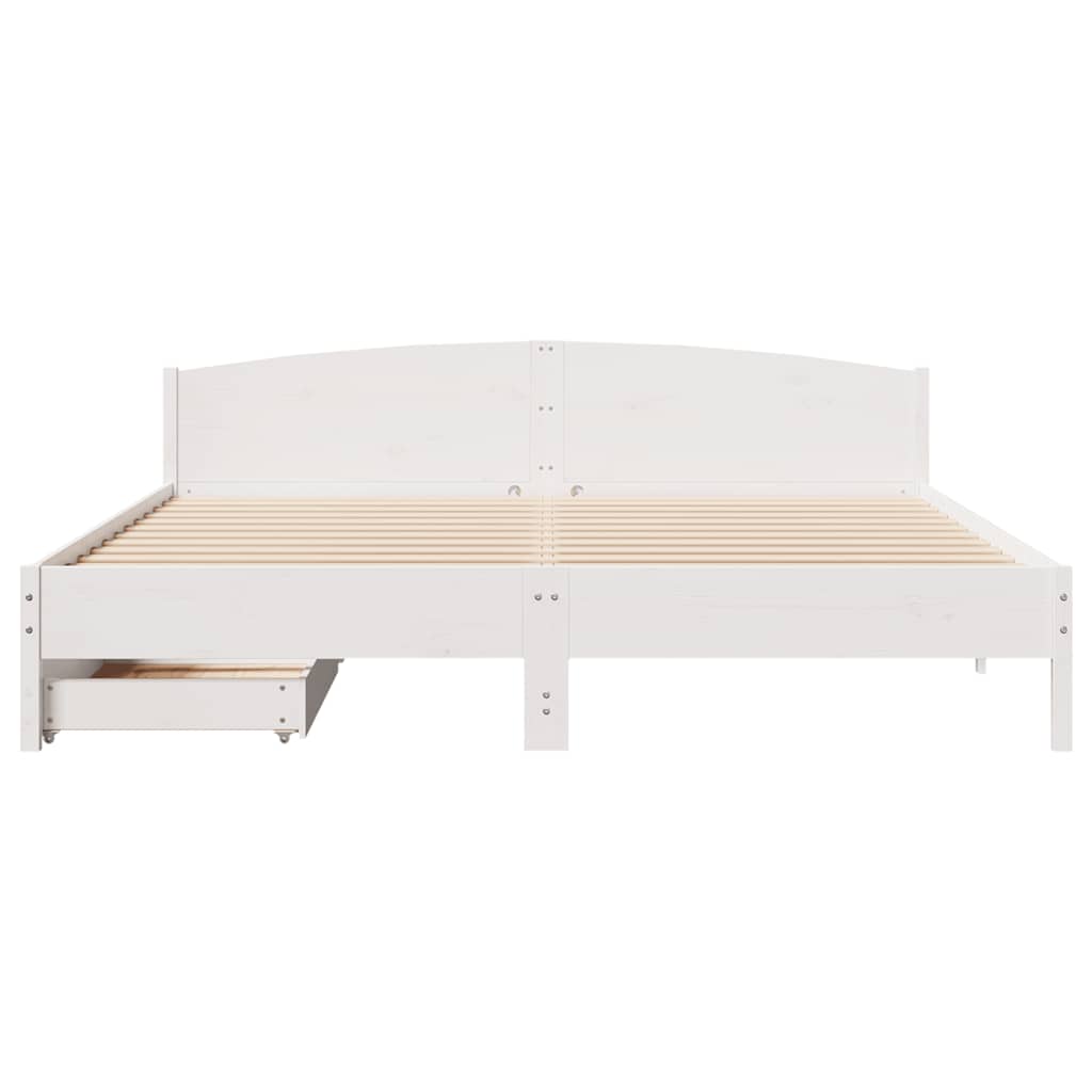 fehér tömör fenyőfa ágy matrac nélkül 200 x 200 cm
